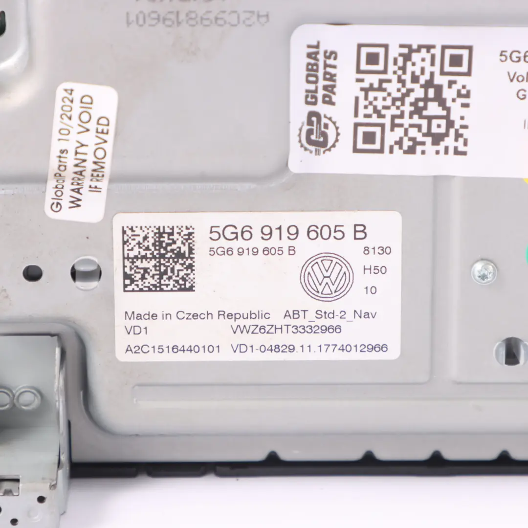 Volkswagen Golf Sportsvan Schermo multimediale navigatore satellitare - SKU 5G6919605B - Numero di parte 5G6919605B