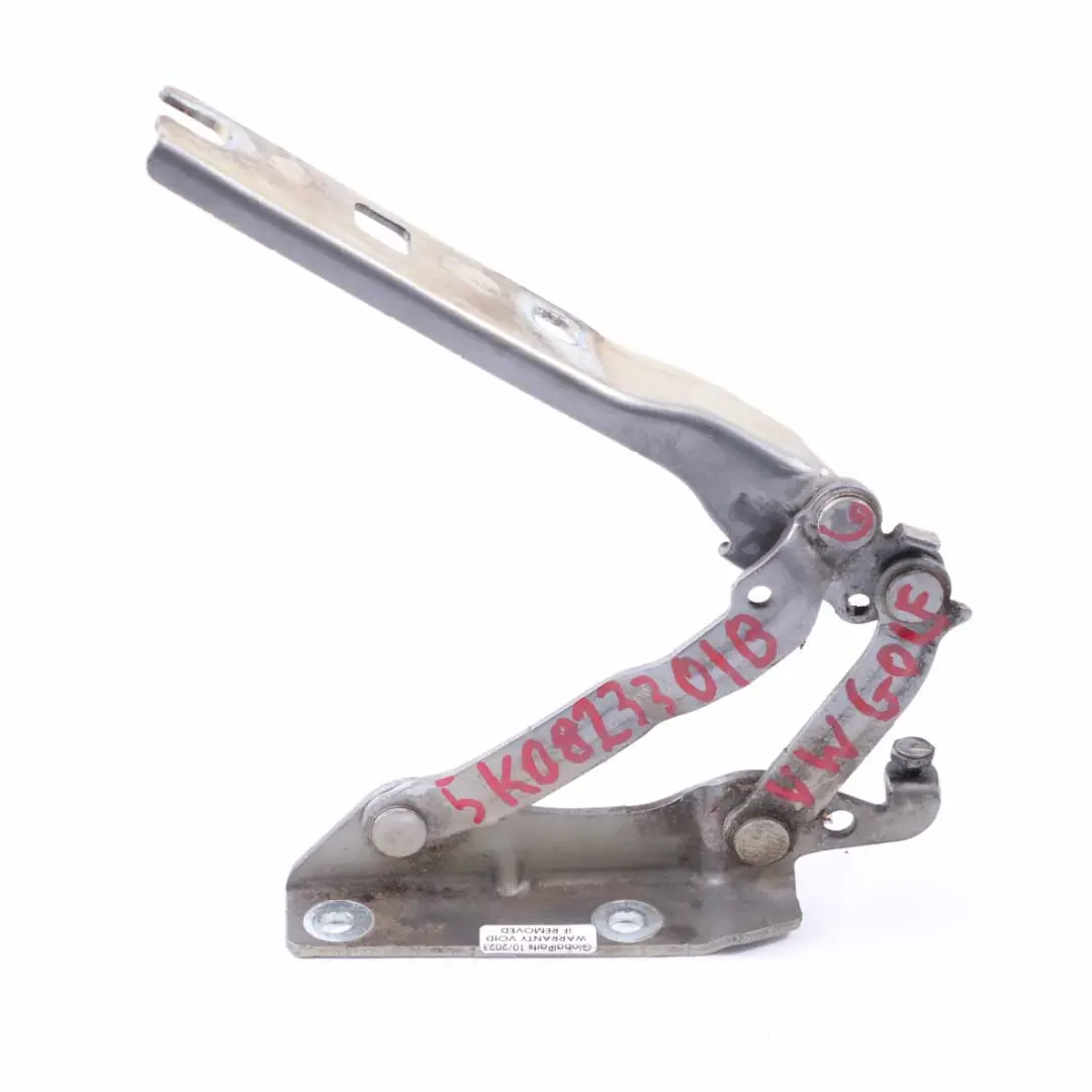 MK6 Capó Bisagra Delantera Izquierda Gris Unido - LA7T para VW Golf con número de pieza 5K0823301B VW Golf MK6 Capó Bisagra Delantera Izquierda Gris Unido - LA7T - SKU 5K0823301B-UGR - Número de pieza 5K0823301B