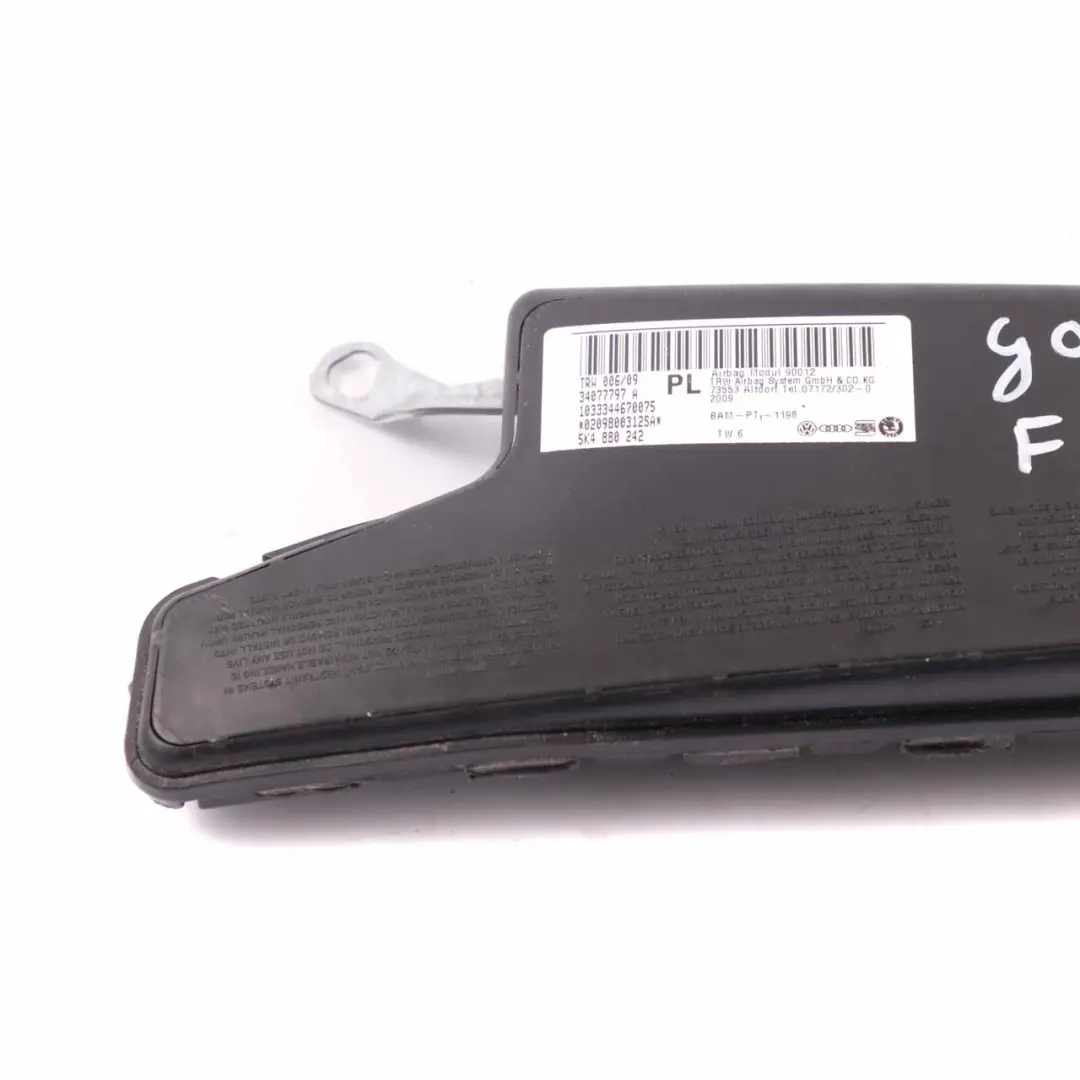 Side Airbag Front Right O/S Seat Air Bag Module to Volkswagen VW Golf VI with Part number 5K4880242 Volkswagen VW Golf VI Side Airbag Front Right O/S Seat Air Bag Module - SKU 5K4880242 - Part number 5K4880242