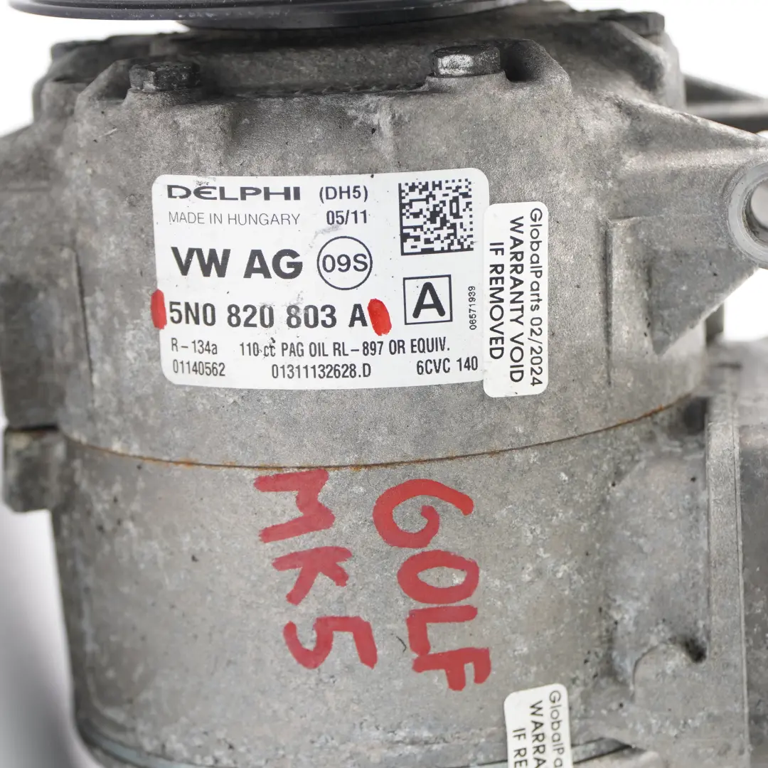 Audi Volkswagen Seat Skoda Compresseur de climatisation A/C Pompe - SKU 5N0820803A - Numéro de pièce 5N0820803A