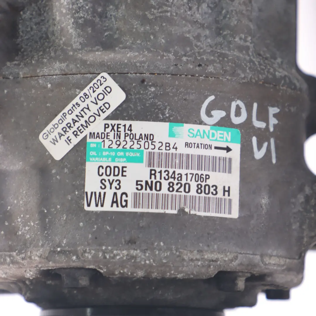 Climatisation Compresseur Pompe A/C pour Volkswagen Golf 6 Audi A3 à propos du numéro de pièce 5N0820803H Volkswagen Golf 6 Audi A3 Climatisation Compresseur Pompe A/C - SKU 5N0820803H - Numéro de pièce 5N0820803H