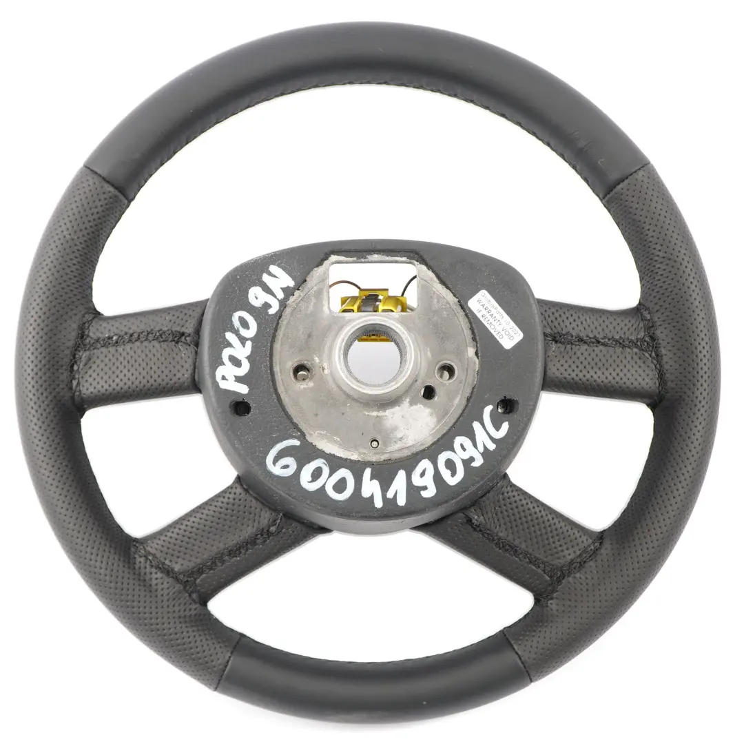VW Volkswagen Polo IV 9N Kierownica NOWA Czarna Skóra - SKU 600419091C-1 - Numer Części 600419091C