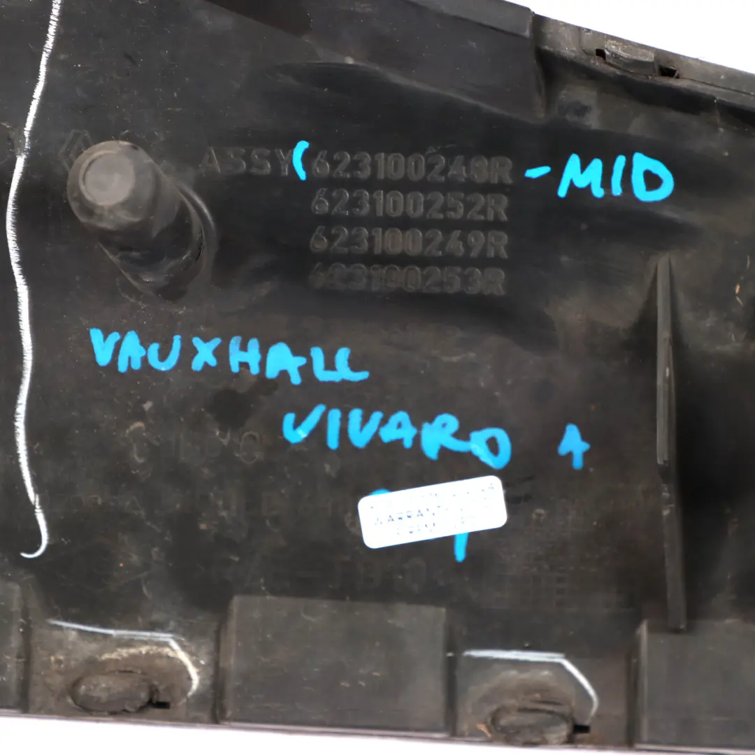 Front Grille Upper Air Trim Panel Cover Midnight Black - 298 to Vauxhall Vivaro A with Part number 623100248R Vauxhall Vivaro A Front Grille Upper Air Trim Panel Cover Midnight Black - 298 - SKU 623100248R-MID - Part number 623100248R