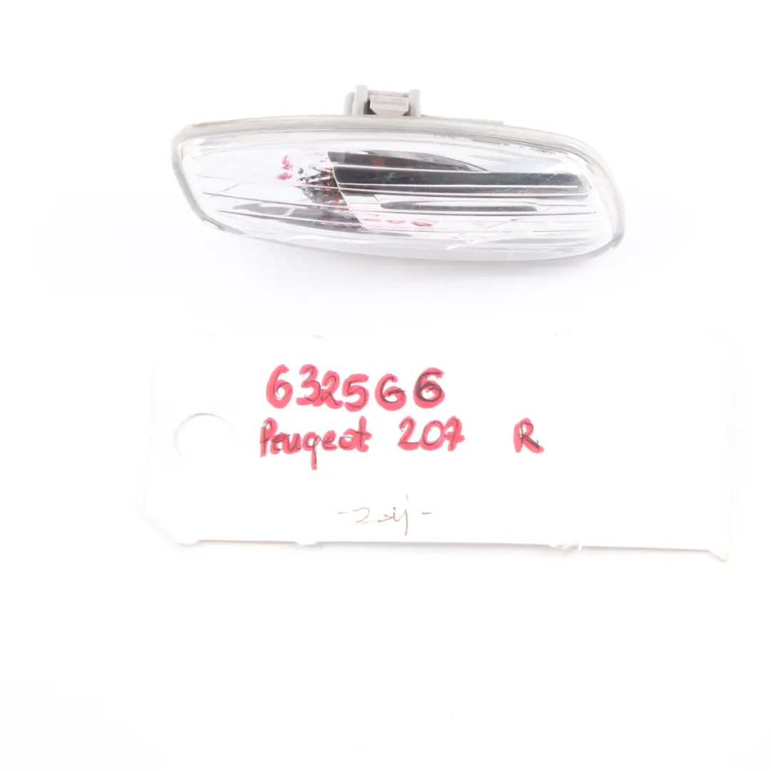 Turn Indicator Right O/S Signal Wing Mirror Lamp Light to Peugeot 207 with Part number 6325G6 Peugeot 207 Turn Indicator Right O/S Signal Wing Mirror Lamp Light - SKU 6325G6 - Part number 6325G6