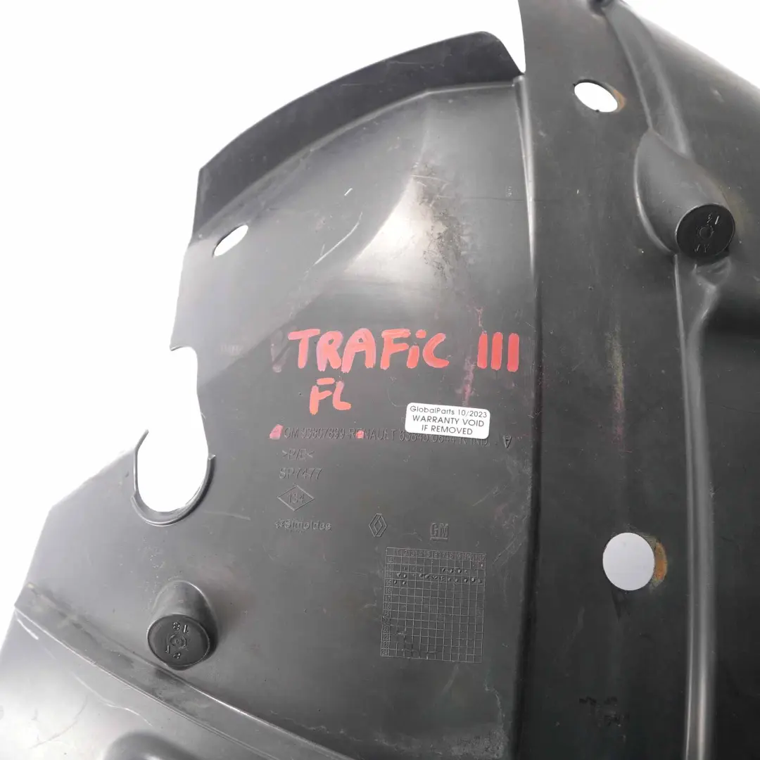 Renault Trafic 3 Vivaro B Wheel Arch Front Left N/S Cover Housing Front Section - SKU 638450844R - Part number 638450844R
