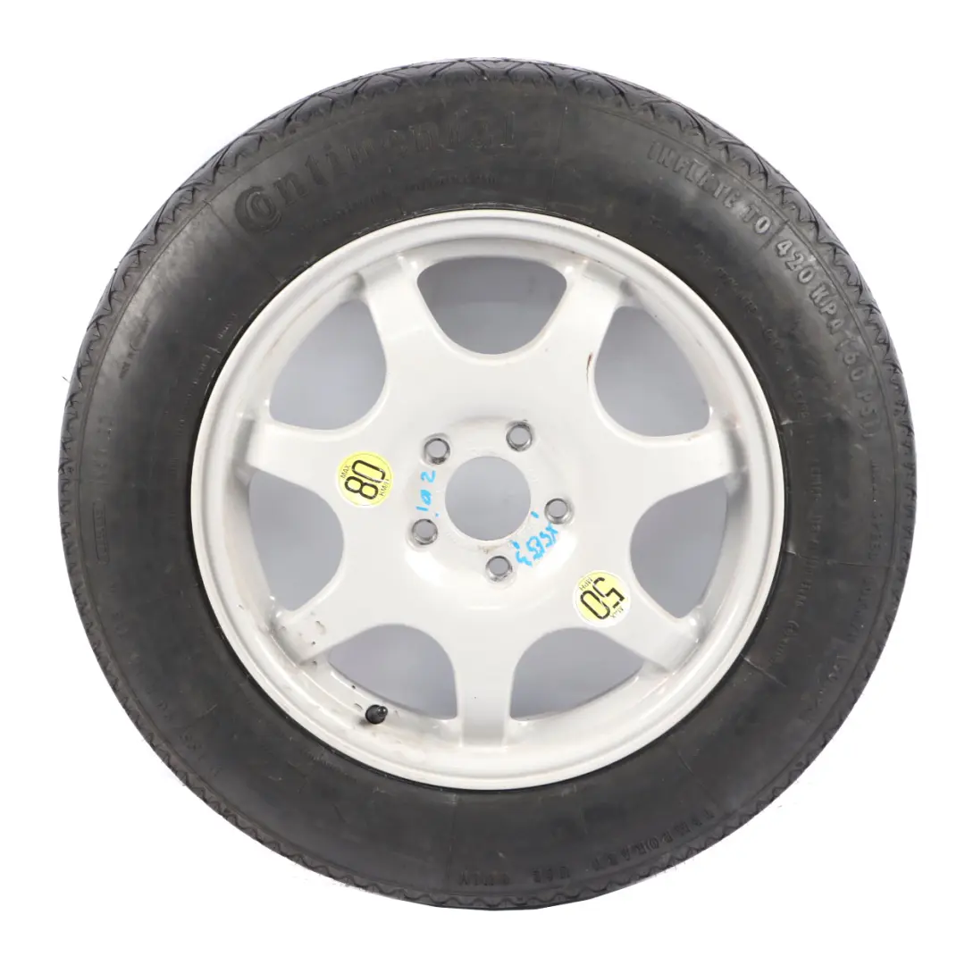 Emergency White Spare Wheel Light Alloy 5J 18'' ET:40 Ronal to BMW E53 with Part number 6750316 BMW E53 Emergency White Spare Wheel Light Alloy 5J 18'' ET:40 Ronal - SKU 6750316 - Part number 6750316