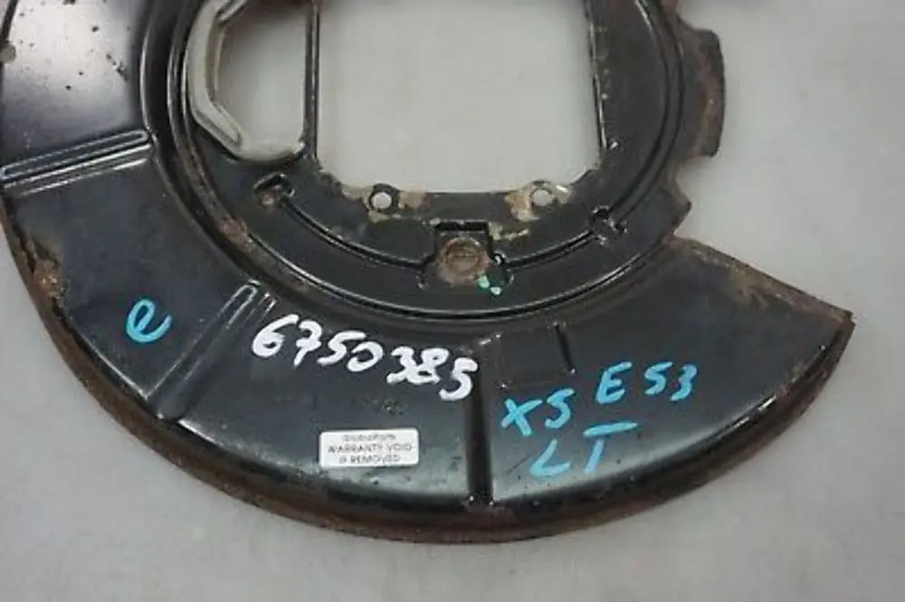 BMW X5 er E53 Bremsscheibe Schutzblech hinten links - SKU 6750385 - Teilenummer 6750385