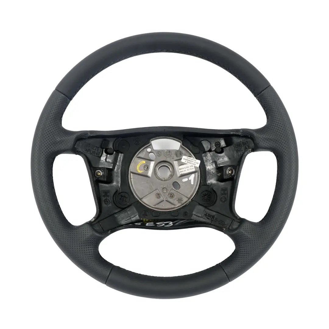 NUEVO volante De cuero negro 4 radios Negro Hilos para BMW X5 E53 con número de pieza 6751178 BMW X5 E53 NUEVO volante De cuero negro 4 radios Negro Hilos - SKU 6751178-1 - Número de pieza 6751178