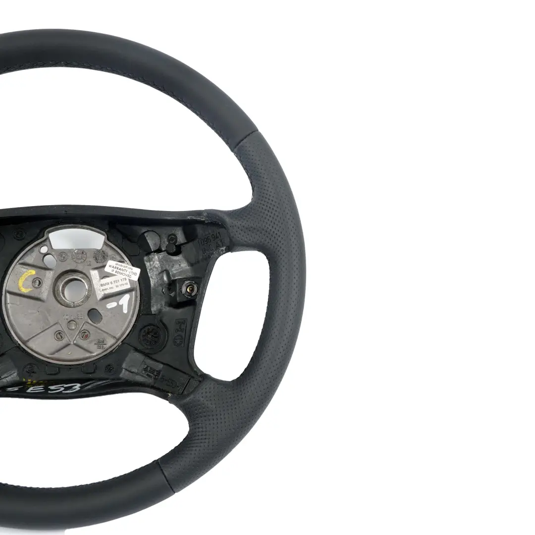 NUEVO volante De cuero negro 4 radios Negro Hilos para BMW X5 E53 con número de pieza 6751178 BMW X5 E53 NUEVO volante De cuero negro 4 radios Negro Hilos - SKU 6751178-1 - Número de pieza 6751178