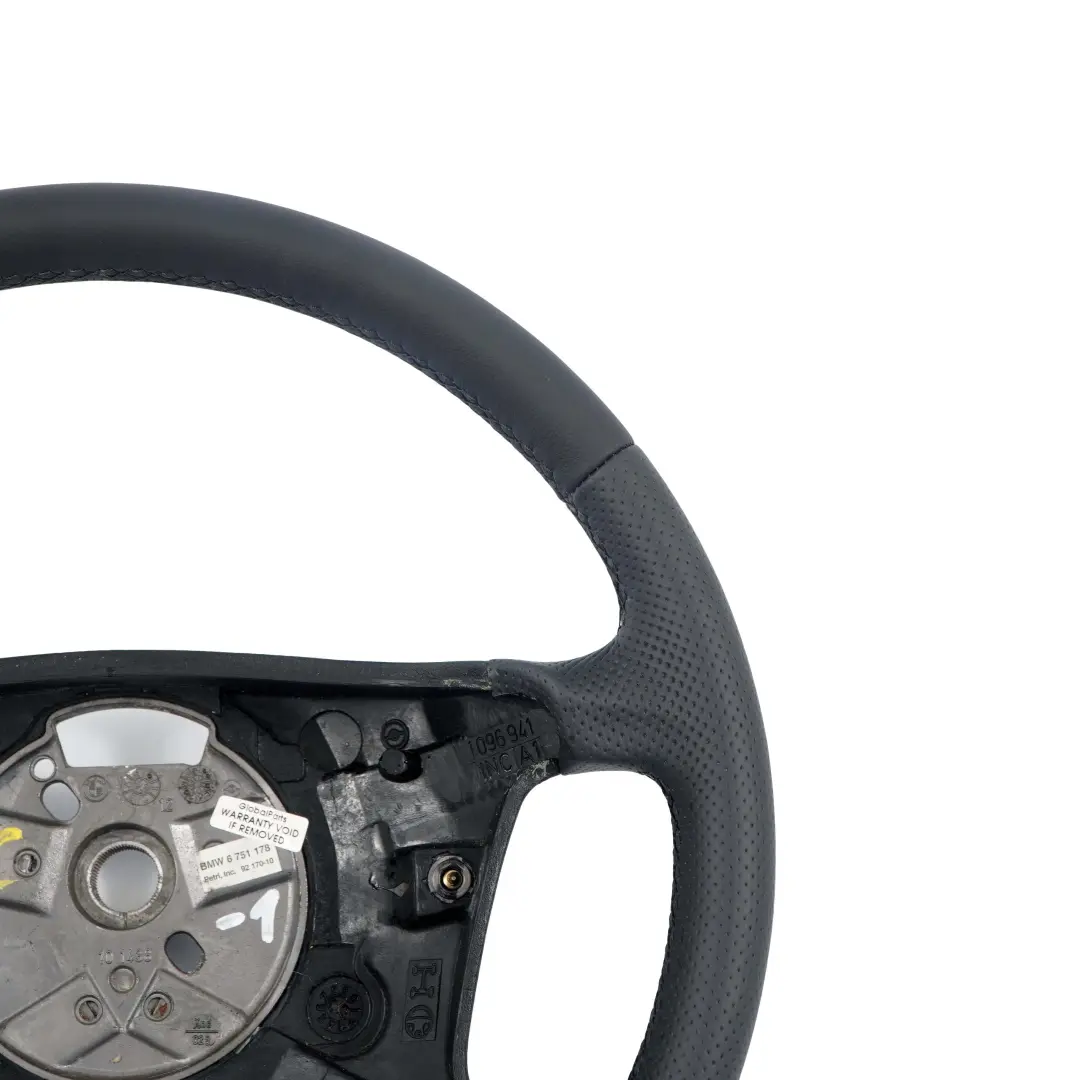BMW X5 Series E53 NEW Black Leather Steering Wheel 4 Spoke Black Threads - SKU 6751178-1 - Part number 6751178