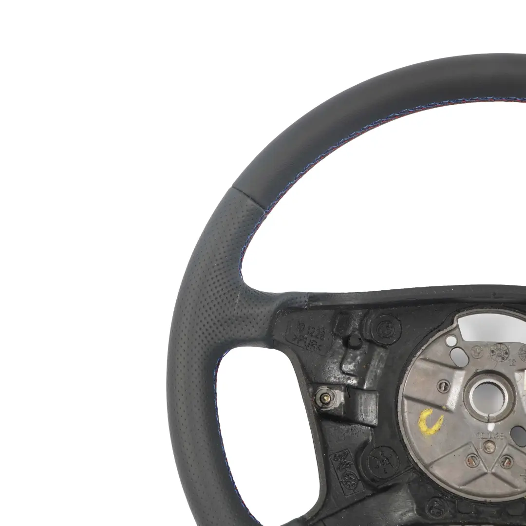 Leather Steering Wheel 4 Spoke M-Tricolored Threads to BMW X5 E53 NEW Black with Part number 6751178 BMW X5 E53 NEW Black Leather Steering Wheel 4 Spoke M-Tricolored Threads - SKU 6751178 - Part number 6751178