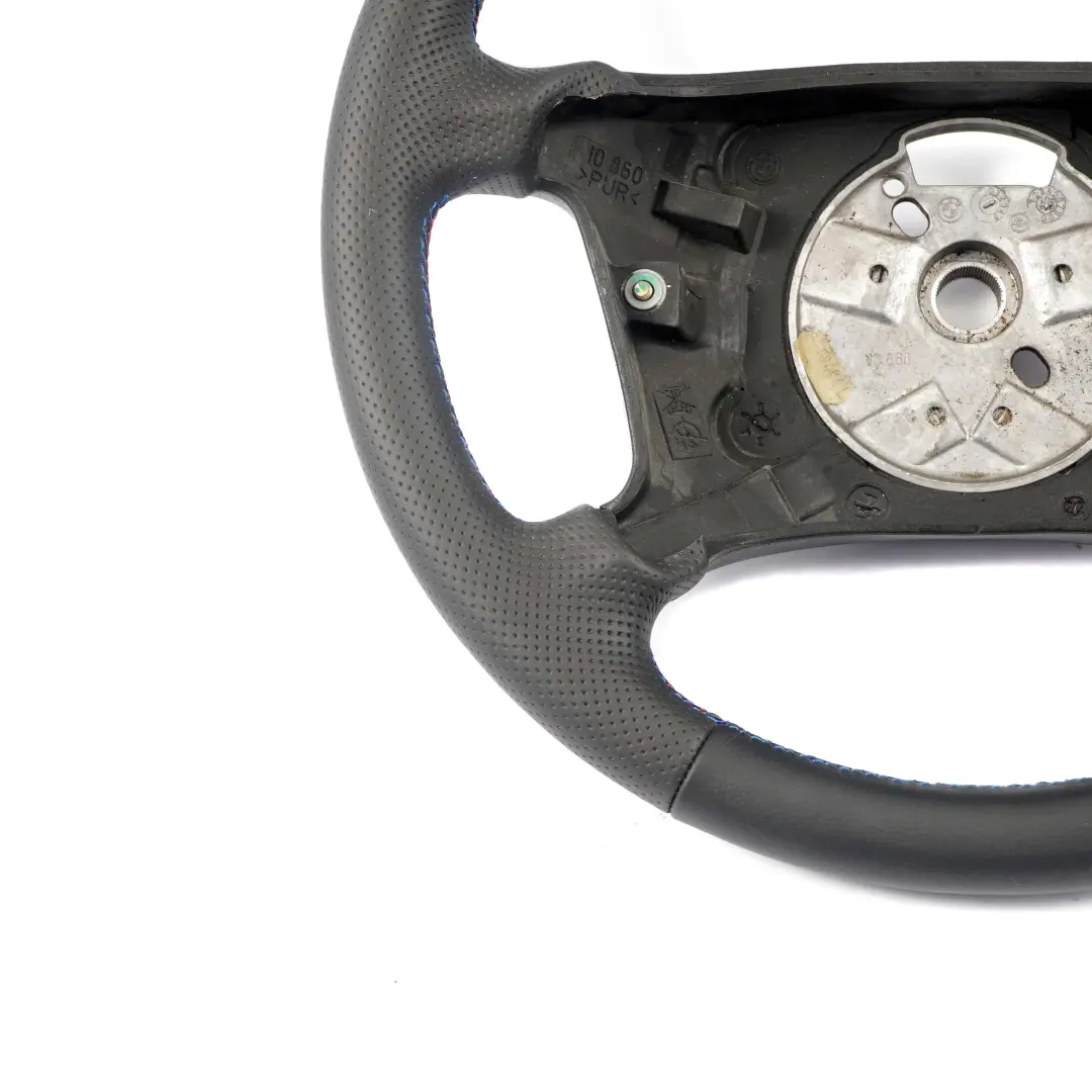 BMW E46 Steering Wheel NEW Black Leather with M-tricolored threads M Sport Look - SKU 6753946-1 - Part number 6753946