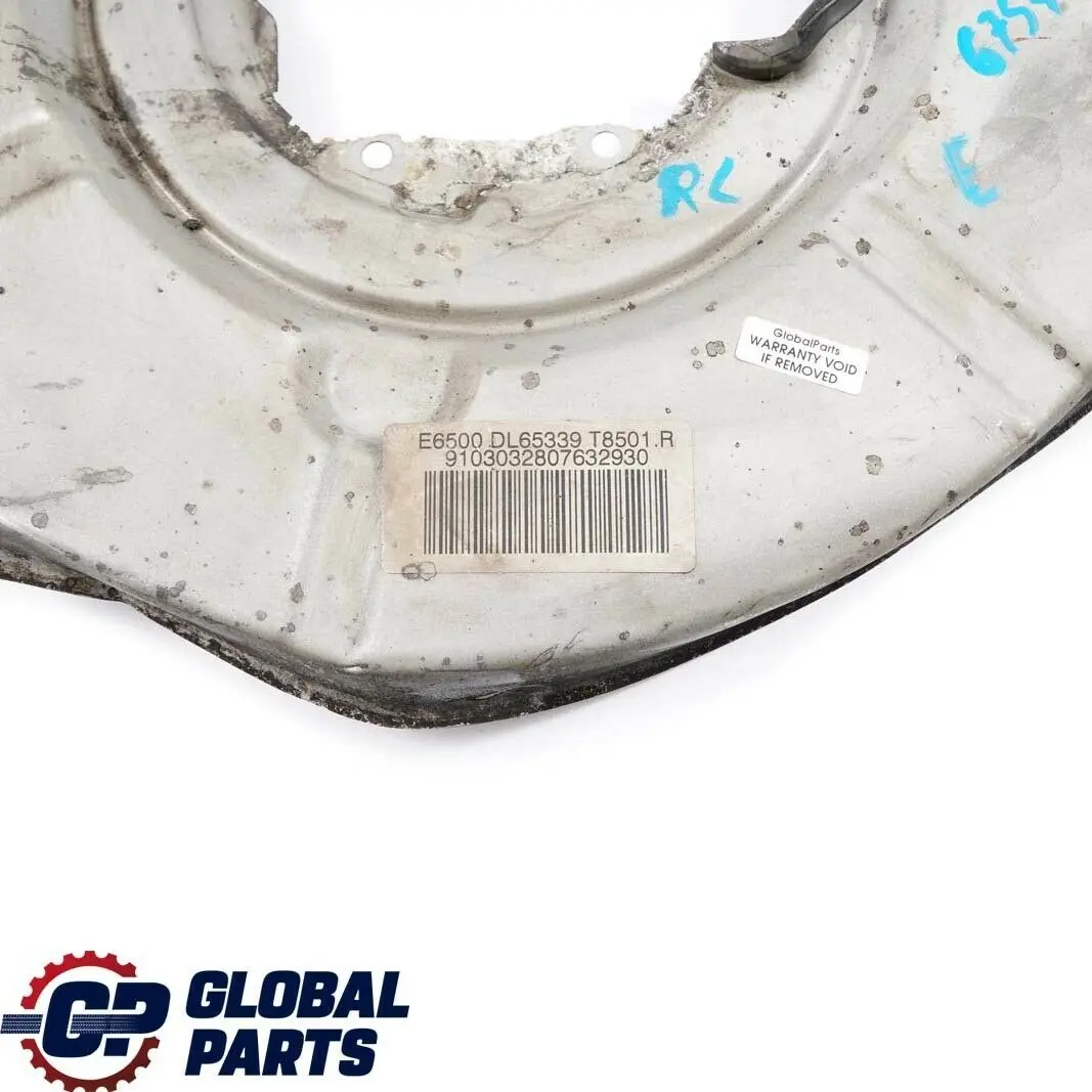Left N/S Brake Disc Protection Plate to BMW E60 M5 E63 M6 E65 Rear with Part number 6754629 BMW E60 M5 E63 M6 E65 Rear Left N/S Brake Disc Protection Plate - SKU 6754629 - Part number 6754629