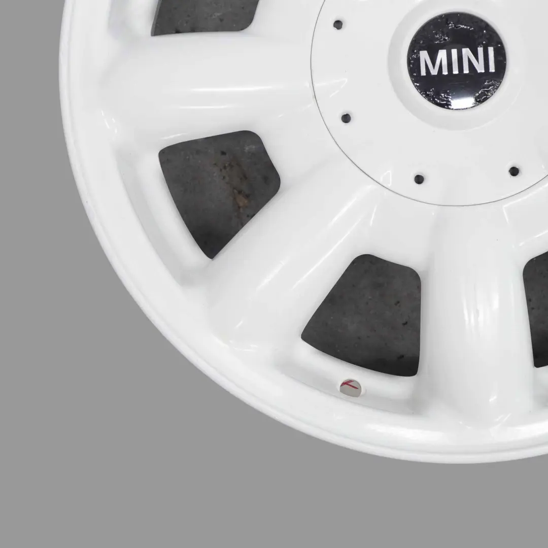 White Wheel Alloy Rim 15" ET:45 5,5J 8-Spoke 82 to Mini Cooper One R50 R52 R53 with Part number 6756674 Mini Cooper One R50 R52 R53 White Wheel Alloy Rim 15" ET:45 5,5J 8-Spoke 82 - SKU 6756674-3 - Part number 6756674