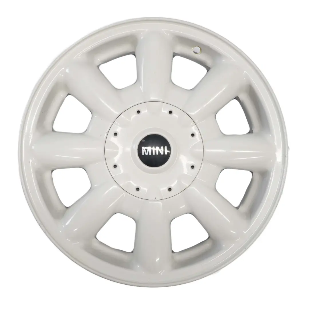 White Wheel Alloy Rim 15" ET:45 5,5J 8-Spoke 82 to Mini Cooper One R50 R52 R53 with Part number 6756674 Mini Cooper One R50 R52 R53 White Wheel Alloy Rim 15" ET:45 5,5J 8-Spoke 82 - SKU 6756674-4 - Part number 6756674