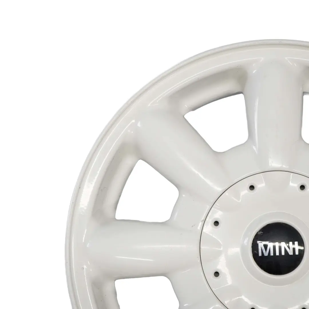 White Wheel Alloy Rim 15" ET:45 5,5J 8-Spoke 82 to Mini Cooper One R50 R52 R53 with Part number 6756674 Mini Cooper One R50 R52 R53 White Wheel Alloy Rim 15" ET:45 5,5J 8-Spoke 82 - SKU 6756674-4 - Part number 6756674