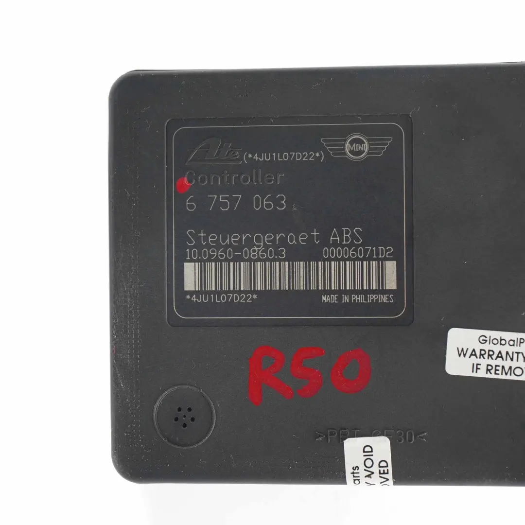 Mini R50 Unité Hydraulique Pompe De Freinage ABS 6757063 - SKU 6757062 - Numéro de pièce 6760267