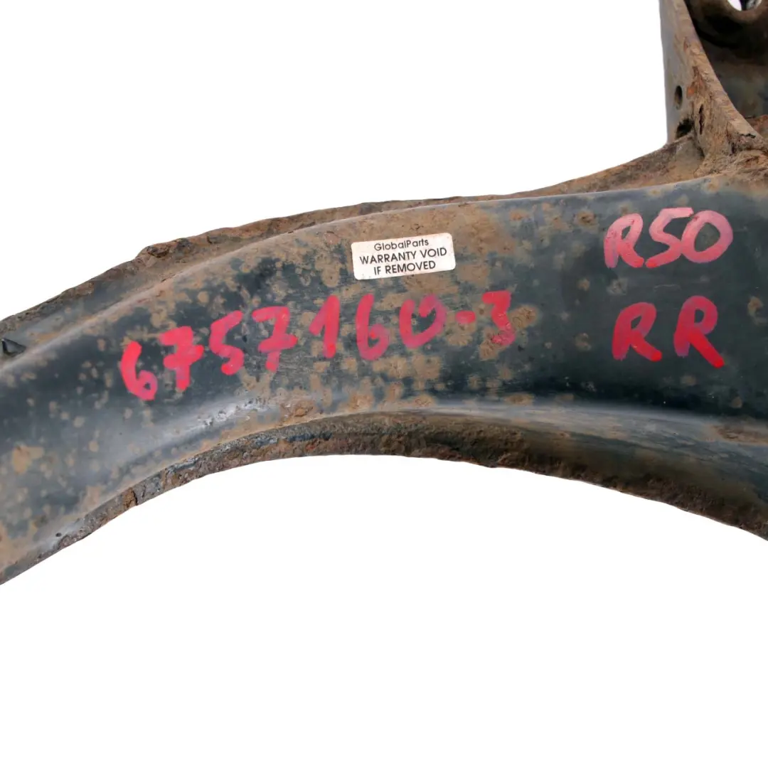 Axle Right O/S Wheel Trailing Arm Carrier Support to Mini Cooper One R50 R53 Rear with Part number 6757160 Mini Cooper One R50 R53 Rear Axle Right O/S Wheel Trailing Arm Carrier Support - SKU 6757160-3 - Part number 6757160