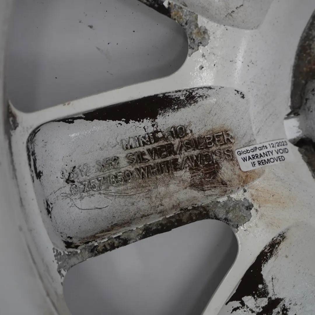 White Wheel Alloy Rim 17" 7J ET:48 S-Spoke 85 to Mini Cooper One R50 R53 R55 R56 with Part number 6757859 Mini Cooper One R50 R53 R55 R56 White Wheel Alloy Rim 17" 7J ET:48 S-Spoke 85 - SKU 6757859-1 - Part number 6757859