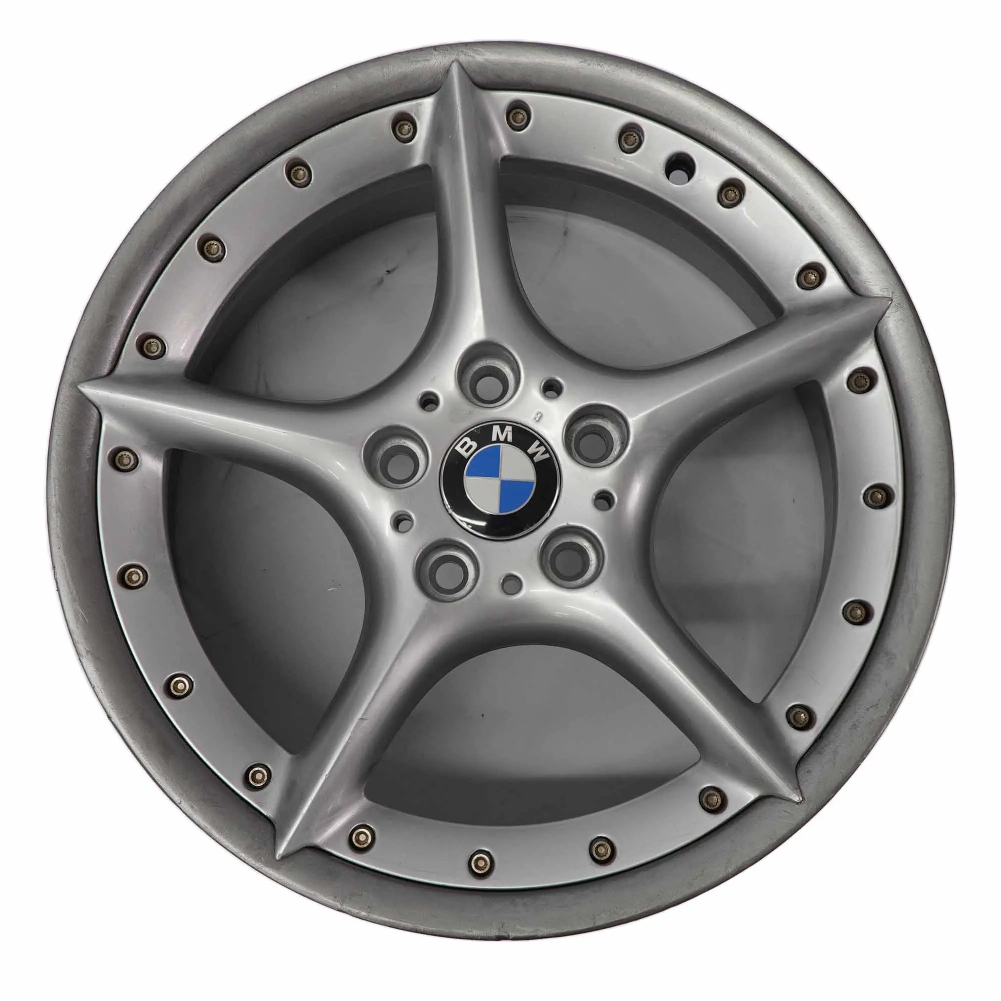 BMW Z4 E85 E86 Argento Cerchio Anteriore In Lega 18" 8J Et:47 Stella Raggi 108