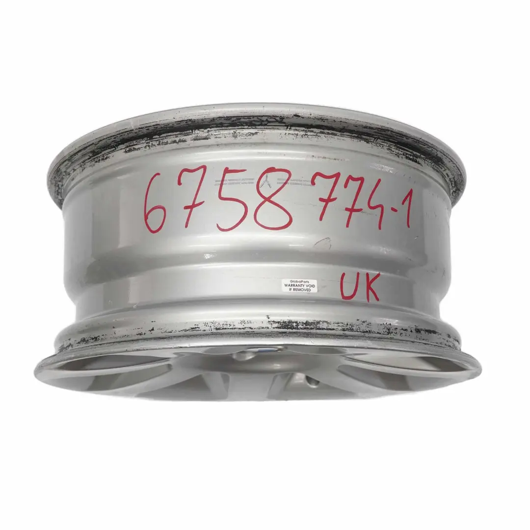 Alloy Rim Star Spoke 115 16" 7J ET:20 to BMW E60 E61 Silver Wheel with Part number 6758774 BMW E60 E61 Silver Wheel Alloy Rim Star Spoke 115 16" 7J ET:20 - SKU 6758774-1 - Part number 6758774