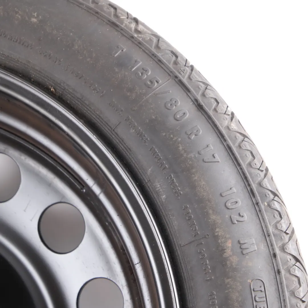 Spare Wheel Compact Steel Black 135/80 R17 4BX17 ET:18 to BMW E60 with Part number 6758778 BMW E60 Spare Wheel Compact Steel Black 135/80 R17 4BX17 ET:18 - SKU 6758778-2 - Part number 6758778