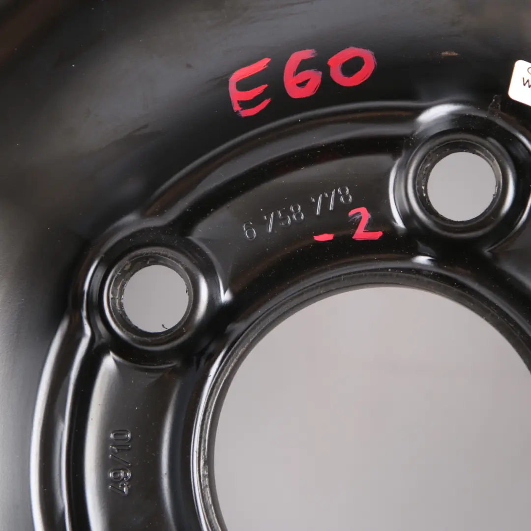 BMW E60 Koło Dojazdowe Stalowe Czarne 135/80 R17 4BX17 ET:18 - SKU 6758778-2 - Numer Części 6758778