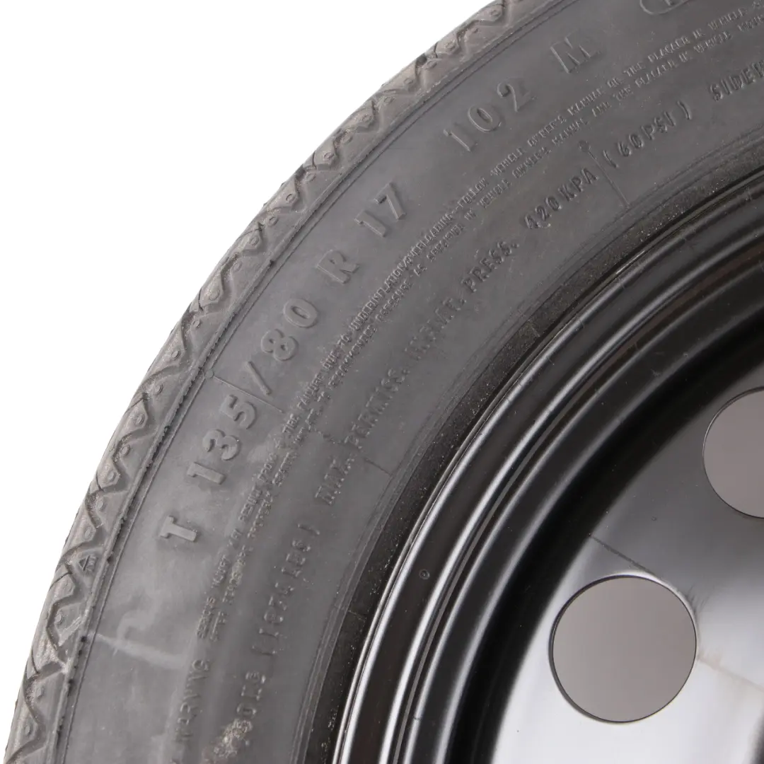 BMW E60 Roue Secours Compacte Acier Noir 135/80 R17 4BX17 ET:18 - SKU 6758778-2 - Numéro de pièce 6758778