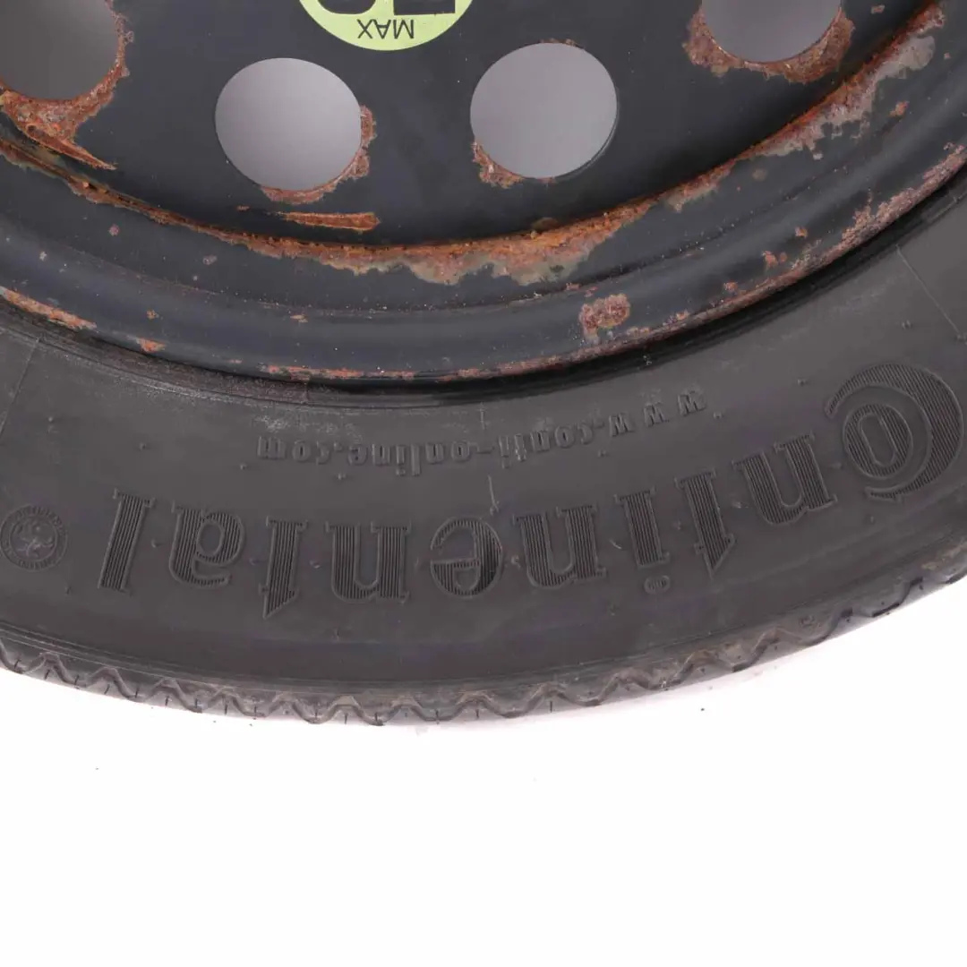 Rueda Repuesto Compacta Acero Negra 135/90 R17 4BX17 ET:18 para BMW X3 E83 con número de pieza 6758778 BMW X3 E83 Rueda Repuesto Compacta Acero Negra 135/90 R17 4BX17 ET:18 - SKU 6758778-4 - Número de pieza 6758778