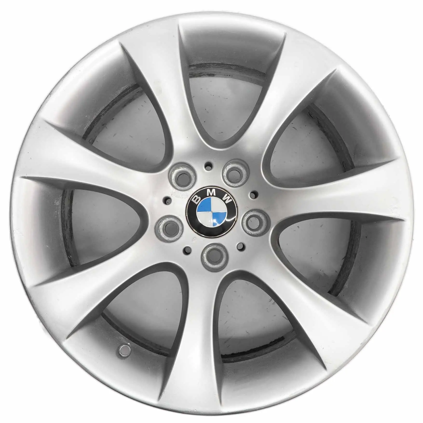 BMW Serie 5 E60 E61 Cerchio in lega argento 18" 8J ET:20 Star Spoke 124 6760617