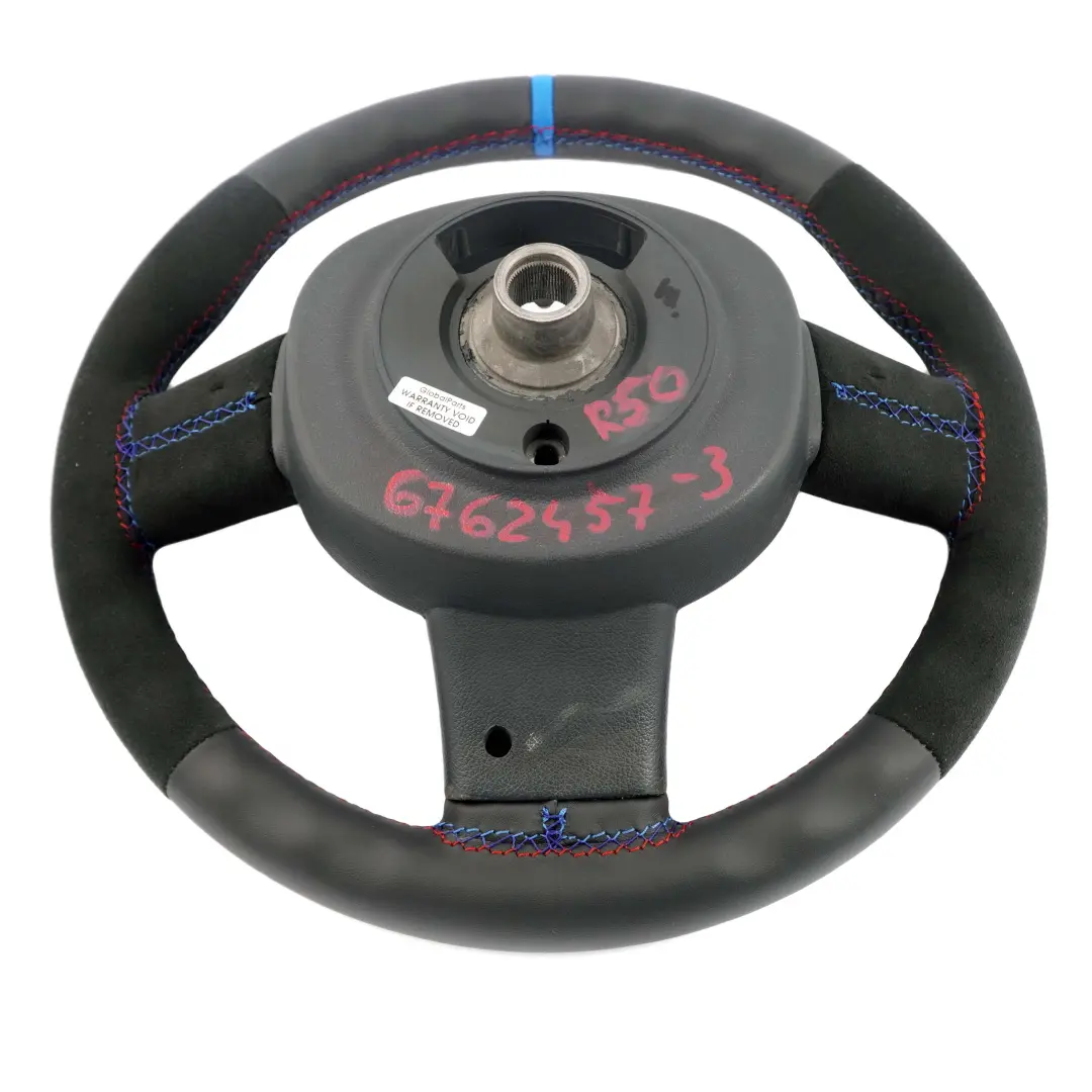 NEU Schwarz Leder / Alcantara Sport Lenkrad für Mini Cooper One R50 R52 R53 mit Teilenummer 6762457 Mini Cooper One R50 R52 R53 NEU Schwarz Leder / Alcantara Sport Lenkrad - SKU 6762457-3 - Teilenummer 6762457
