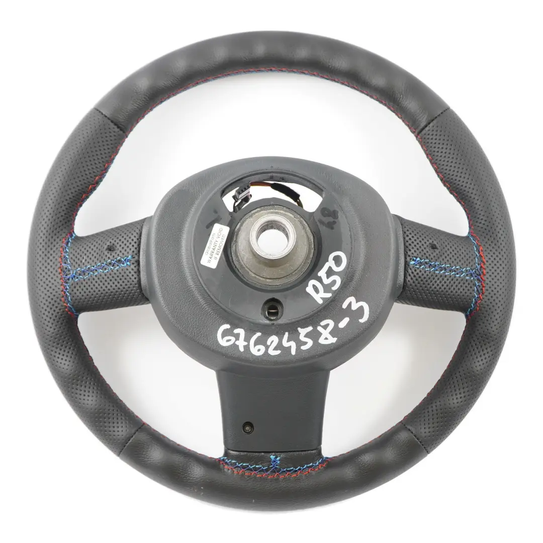 Nuovo Nero Pelle Sport Volante Multifunzione per Mini Cooper R50 R52 R53 con numero di parte 6762458 Mini Cooper R50 R52 R53 Nuovo Nero Pelle Sport Volante Multifunzione - SKU 6762458-3 - Numero di parte 6762458