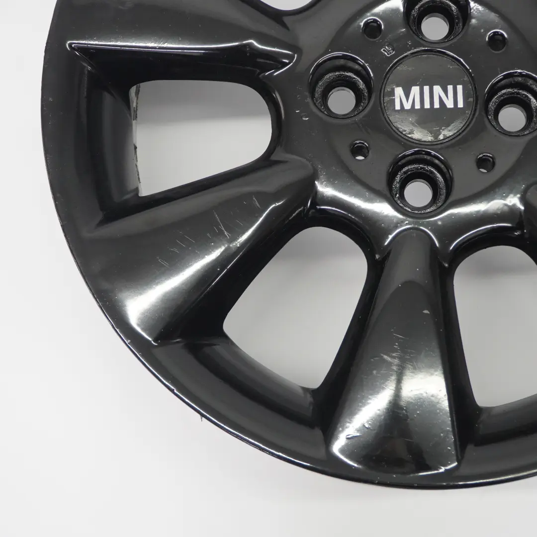 Mini Cooper R50 Schwarz Alufelge Felge 16" 6,5J ET:48 Rad 7 Fin Spoke 92 - SKU 6763297-8 - Teilenummer 6763297