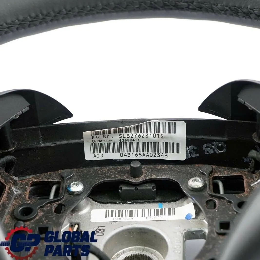BMW 5 Series E60 E61 NEW Black Leather Steering Wheel Black Threads - SKU 6763359-1 - Part number 6763359