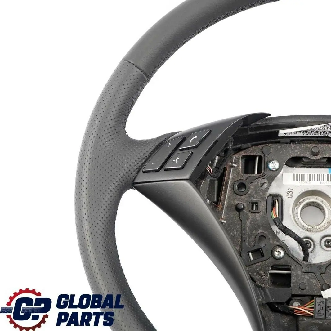Leather Steering Wheel Black Threads to BMW 5 Series E60 E61 NEW Black with Part number 6763359 BMW 5 Series E60 E61 NEW Black Leather Steering Wheel Black Threads - SKU 6763359-1 - Part number 6763359