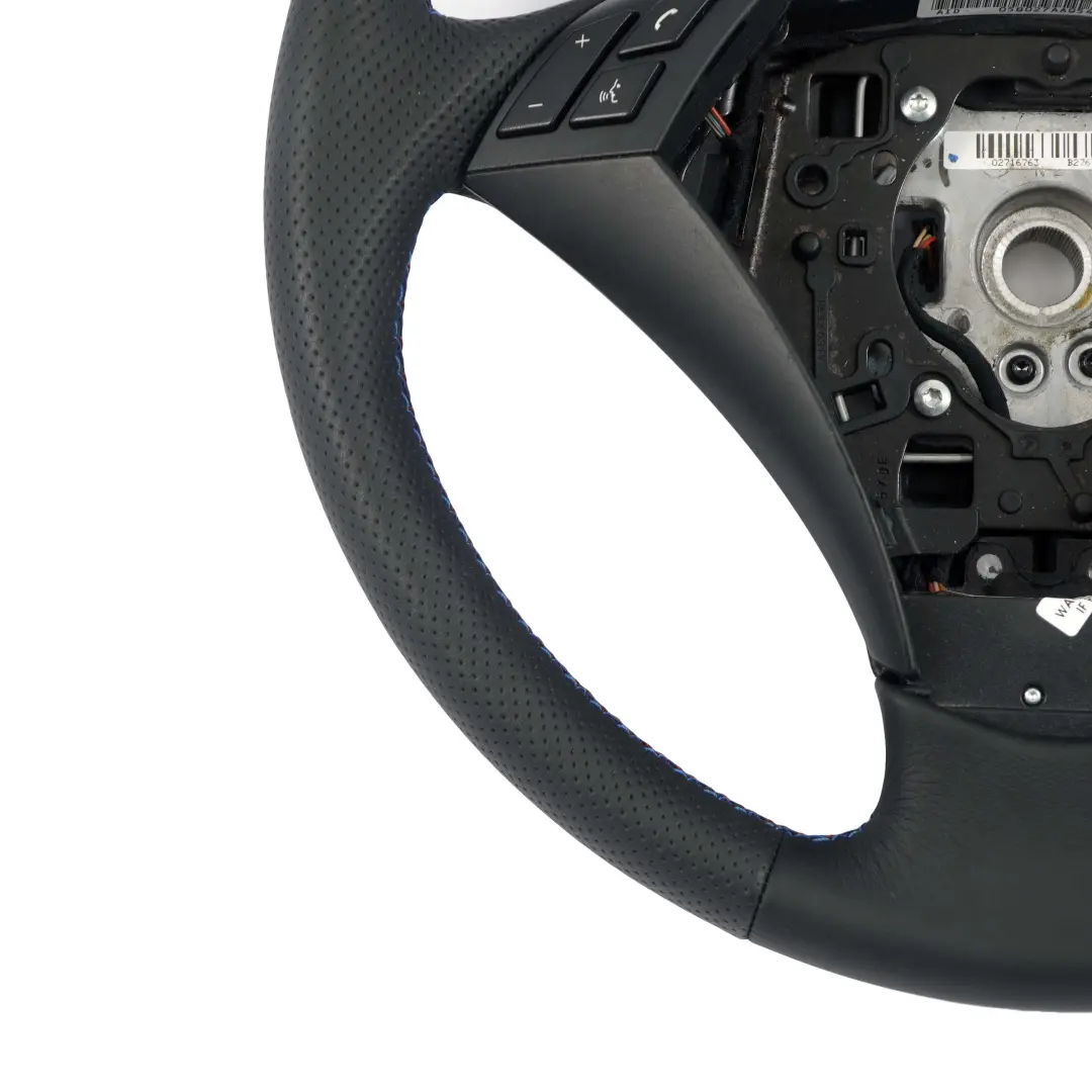 NUEVO Volante De cuero negro M-tricolored Hilos para BMW E60 E61 con número de pieza 6763359 BMW E60 E61 NUEVO Volante De cuero negro M-tricolored Hilos - SKU 6763359 - Número de pieza 6763359