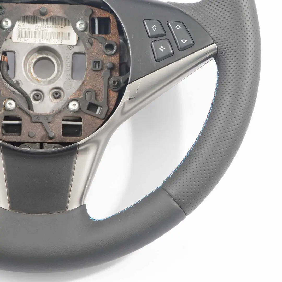 BMW E60 E61 E63 NEU Schwarz Leder Sport Lenkrad Sportlenkrad M-dreifarbige Fäden - SKU 6763373-1 - Teilenummer 6763373