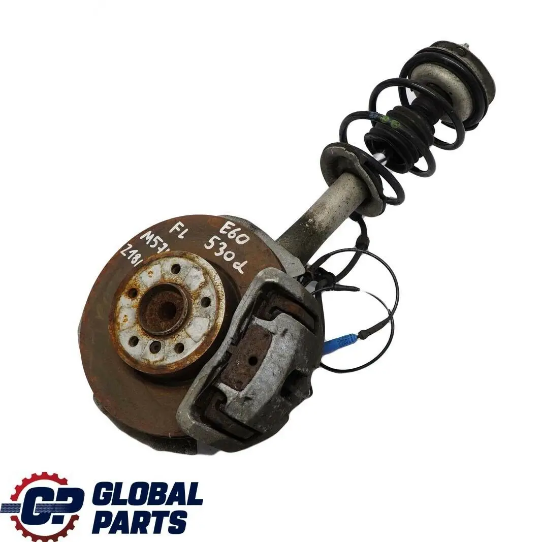 M57N FRONT LEFT SPRING STRUT HUB LEG BRAKE CALLIPER DISC SET N/S to BMW 5 E60 530d with Part number 31326764457 BMW 5 E60 530d M57N FRONT LEFT SPRING STRUT HUB LEG BRAKE CALLIPER DISC SET N/S - SKU 6764457-2 - Part number 31326764457