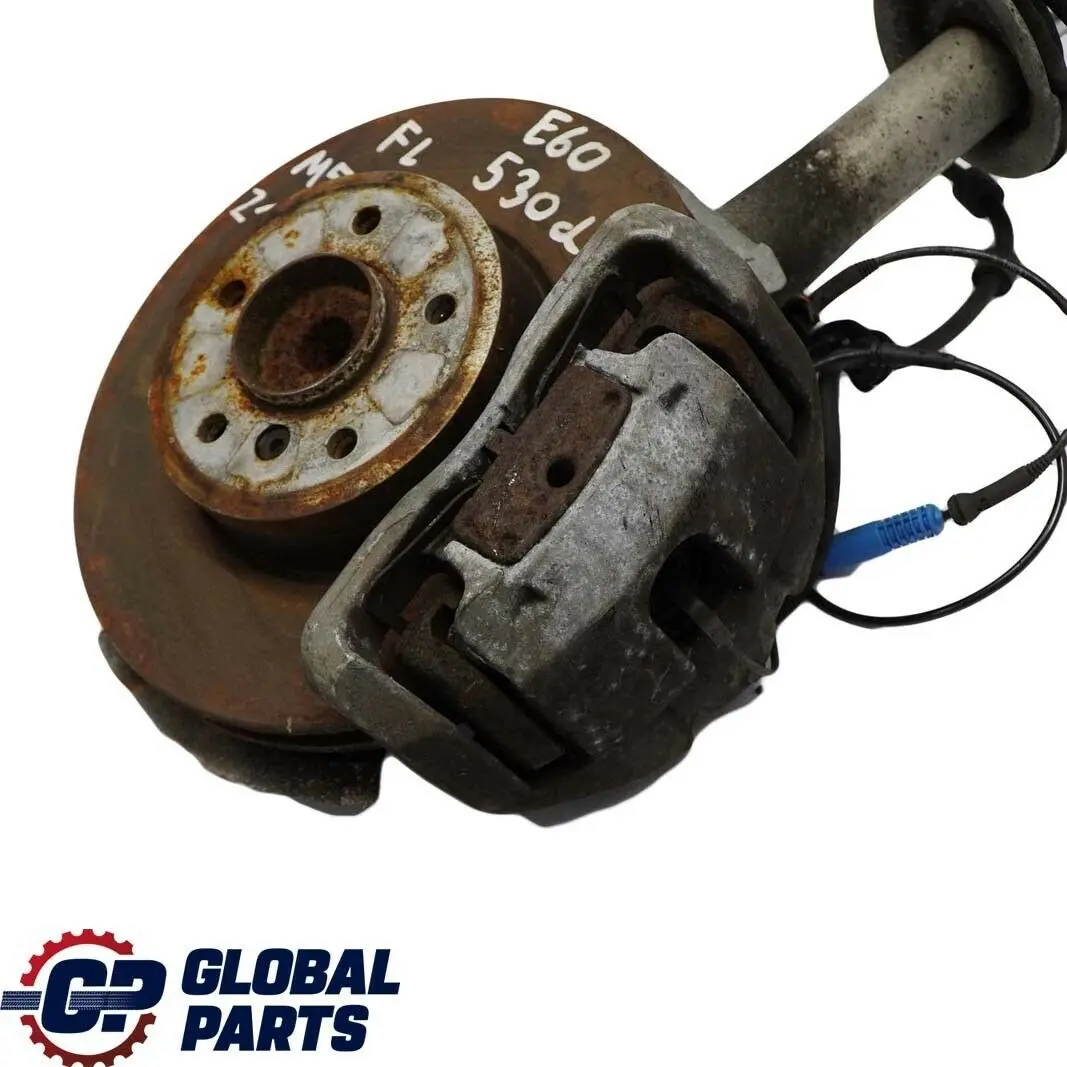 BMW 5 E60 530d M57N FRONT LEFT SPRING STRUT HUB LEG BRAKE CALLIPER DISC SET N/S - SKU 6764457-2 - Part number 31326764457