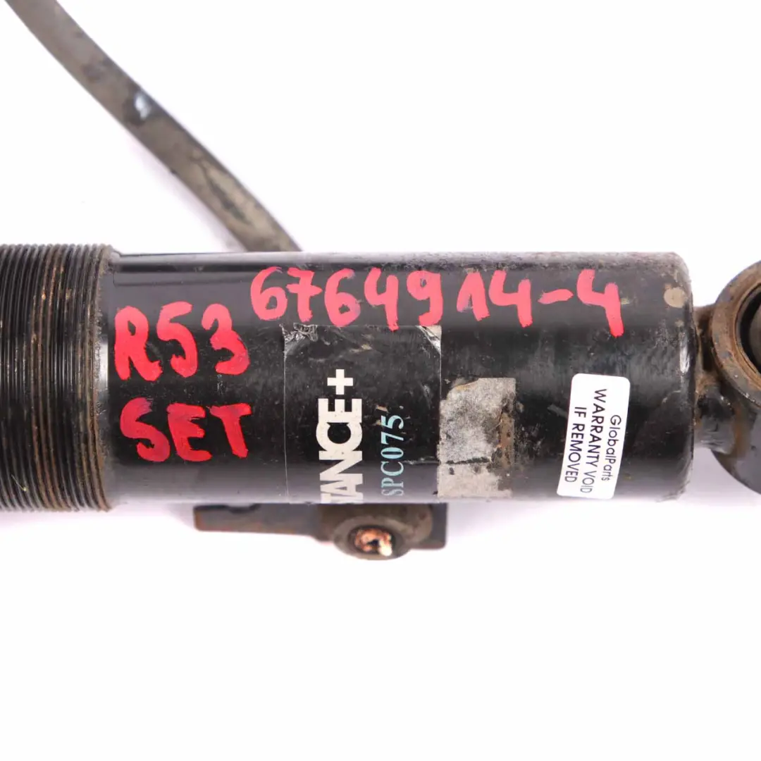 Strut Cooper S Stance+ Rear Suspension Shock Absorber Set to Mini R50 R53 Spring with Part number 6764914 Mini R50 R53 Spring Strut Cooper S Stance+ Rear Suspension Shock Absorber Set - SKU 6764914-4 - Part number 6764914