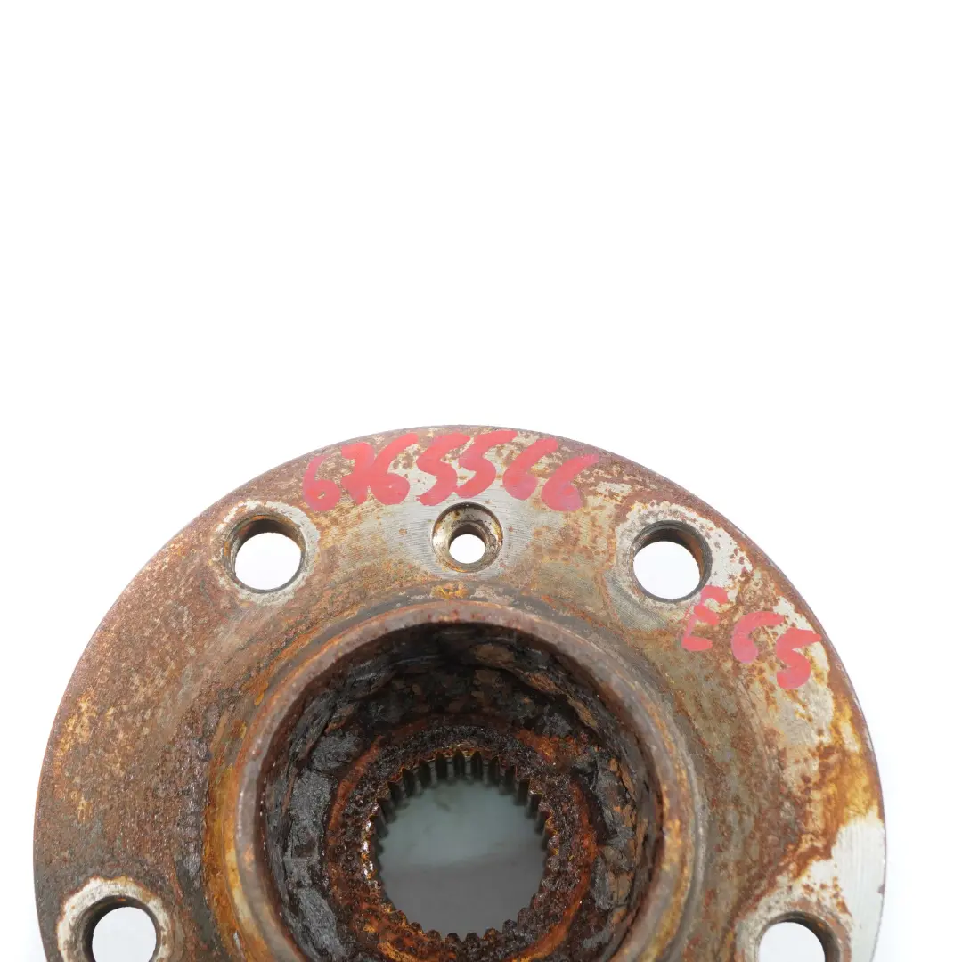 Axle Suspension Wheel Bearing Hub Mount Drive Flange to BMW 7 Series E65 E66 Rear with Part number 6765566 BMW 7 Series E65 E66 Rear Axle Suspension Wheel Bearing Hub Mount Drive Flange - SKU 6765566 - Part number 6765566