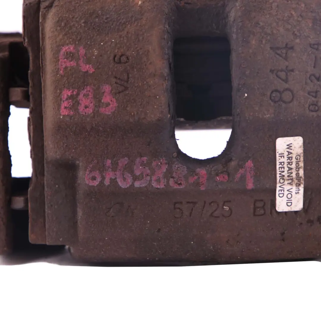 Support de boîtier d'étrier de frein avant gauche 57/25 pour BMW X3 E83 à propos du numéro de pièce 6765881 BMW X3 E83 Support de boîtier d'étrier de frein avant gauche 57/25 - SKU 6765881-1 - Numéro de pièce 6765881