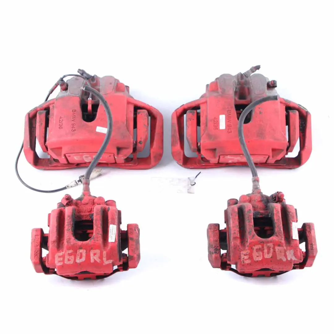 Front Rear Brake Caliper Housing Set to BMW 5 6 E60 E61 E63 535d 550i 635d 650i with Part number 6768067 BMW 5 6 E60 E61 E63 535d 550i 635d 650i Front Rear Brake Caliper Housing Set - SKU 6768067-2 - Part number 6768067