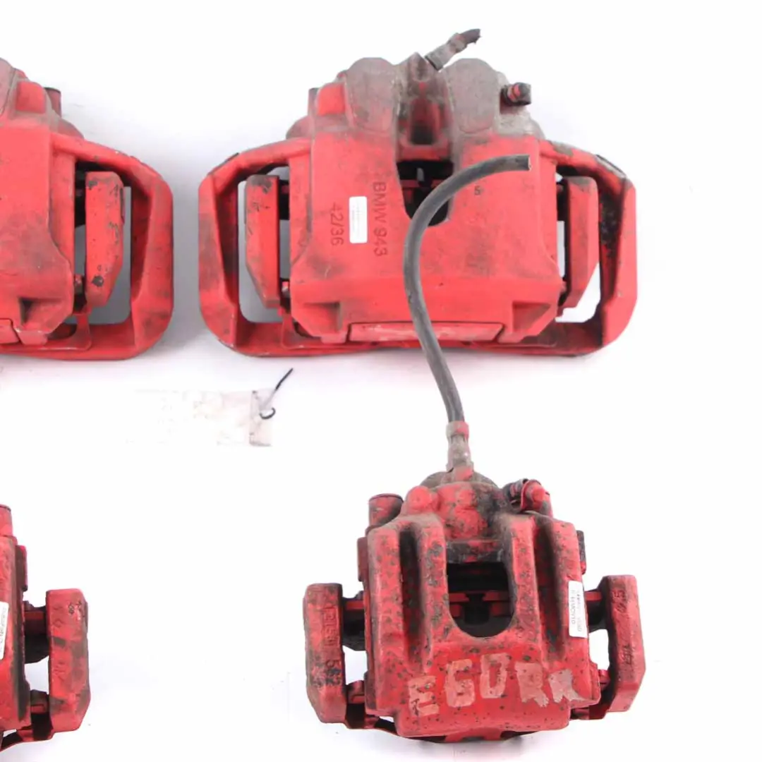 Front Rear Brake Caliper Housing Set to BMW 5 6 E60 E61 E63 535d 550i 635d 650i with Part number 6768067 BMW 5 6 E60 E61 E63 535d 550i 635d 650i Front Rear Brake Caliper Housing Set - SKU 6768067-2 - Part number 6768067