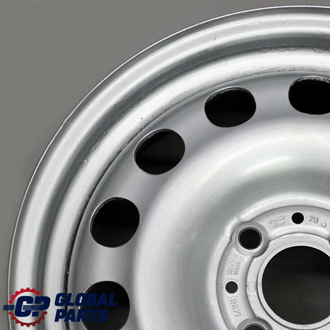 15" 5,5J Stahl Felge Silber für Mini Cooper One R50 R55 R56 R57 R58 R59 mit Teilenummer 6768497 Mini Cooper One R50 R55 R56 R57 R58 R59 15" 5,5J Stahl Felge Silber - SKU 6768497-1 - Teilenummer 6768497
