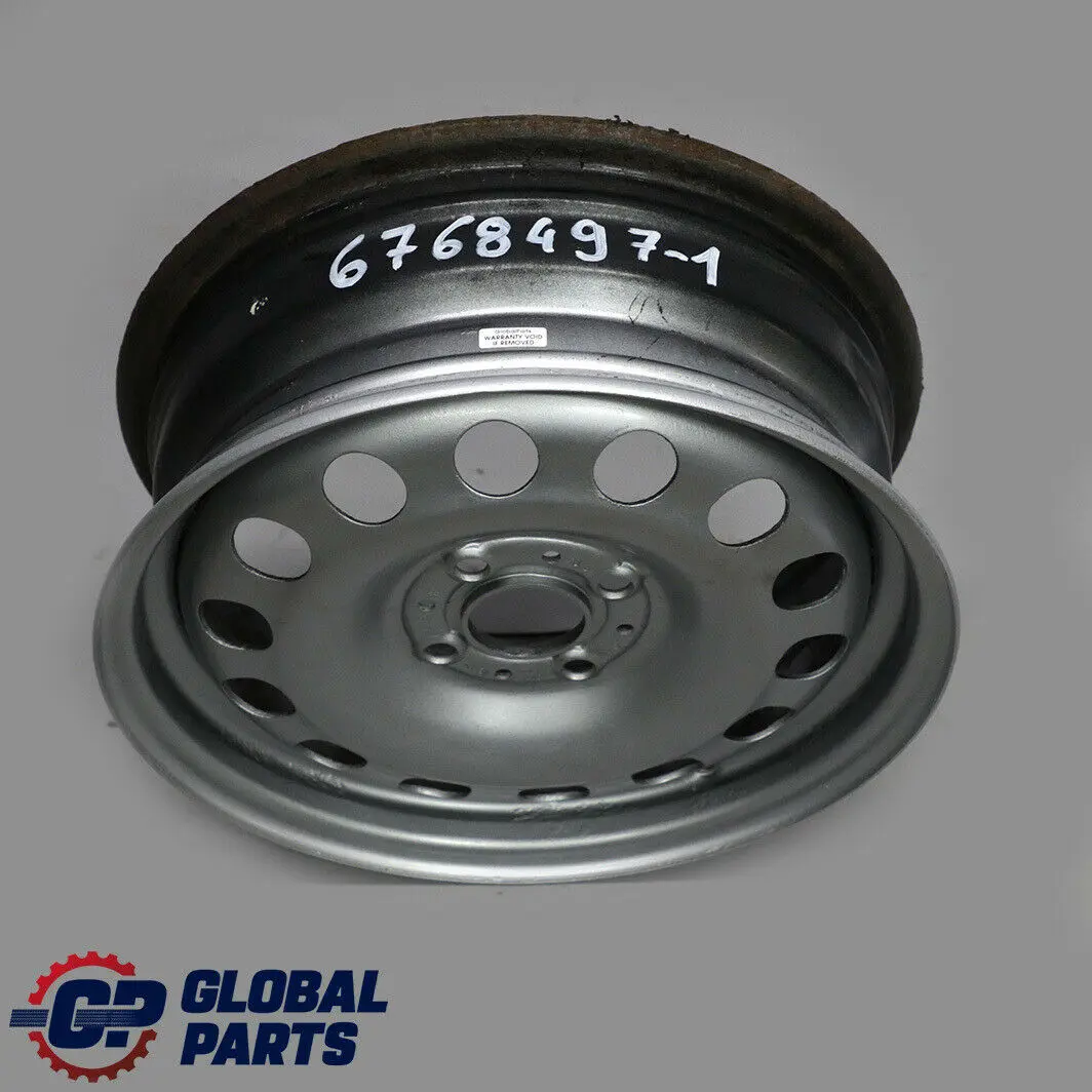 15" Steel Wheel Rim Silver to Mini Cooper One R50 R52 R55 R56 R57 R58 R59 with Part number 6768497 Mini Cooper One R50 R52 R55 R56 R57 R58 R59 15" Steel Wheel Rim Silver - SKU 6768497-1 - Part number 6768497