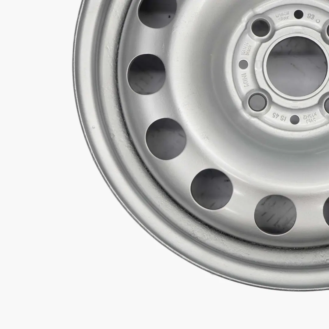 15" Stahl Felge Silber für Mini Cooper One R50 R55 R56 R57 R58 R59 mit Teilenummer 6768497 Mini Cooper One R50 R55 R56 R57 R58 R59 15" Stahl Felge Silber - SKU 6768497 - Teilenummer 6768497