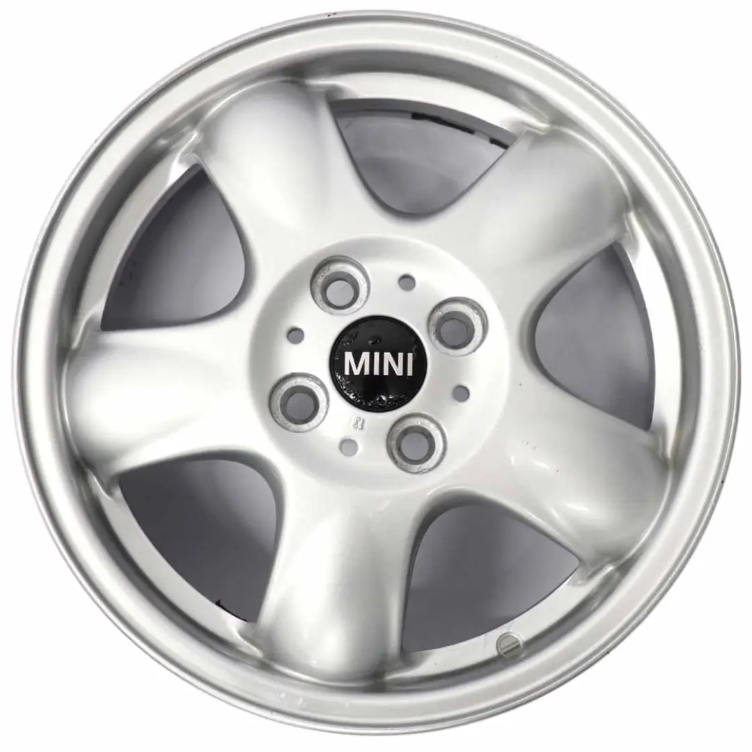Alloy Rim 15" 5,5J 5-Start Spooler 100 to Mini Cooper One R50 R55 R56 Silver Wheel with Part number 6768498 Mini Cooper One R50 R55 R56 Silver Wheel Alloy Rim 15" 5,5J 5-Start Spooler 100 - SKU 6768498-8 - Part number 6768498