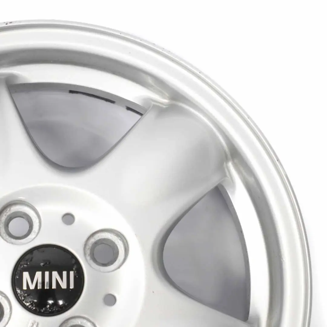 Alloy Rim 15" 5,5J 5-Start Spooler 100 to Mini Cooper One R50 R55 R56 Silver Wheel with Part number 6768498 Mini Cooper One R50 R55 R56 Silver Wheel Alloy Rim 15" 5,5J 5-Start Spooler 100 - SKU 6768498-8 - Part number 6768498