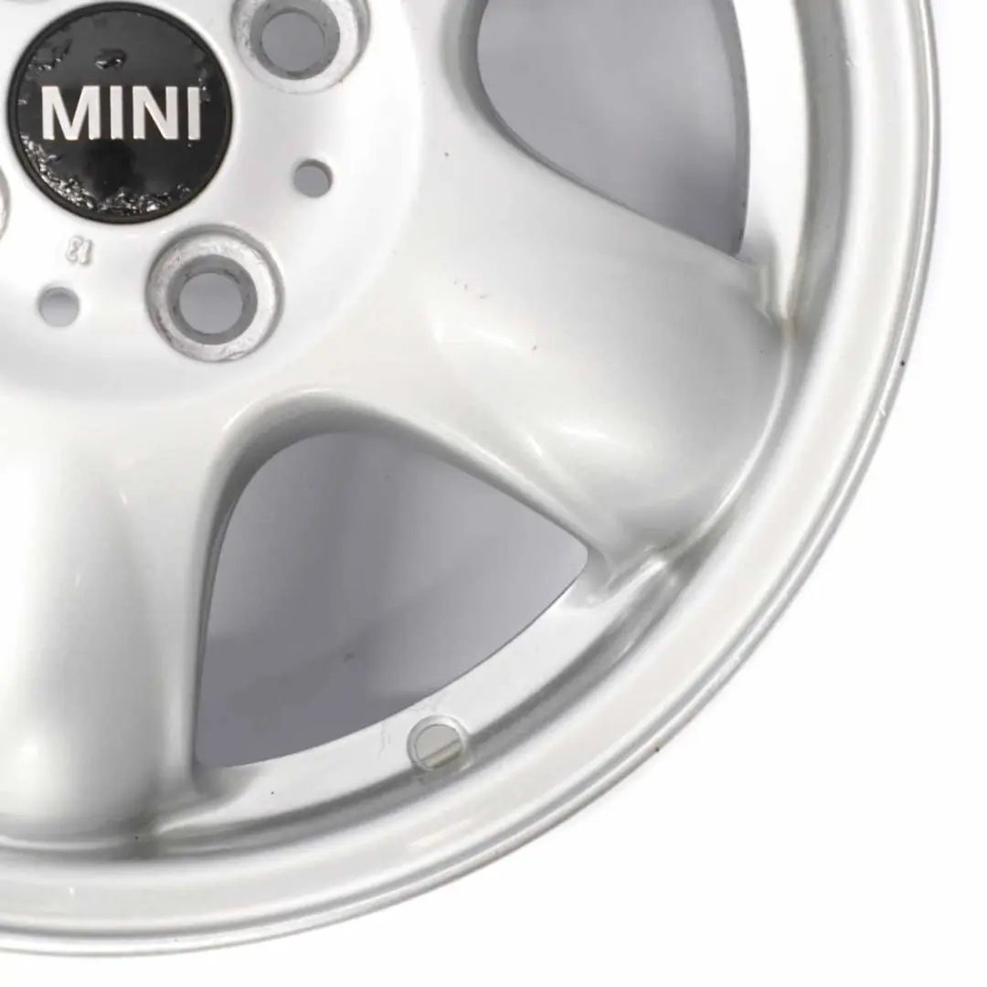 Alloy Rim 15" 5,5J 5-Start Spooler 100 to Mini Cooper One R50 R55 R56 Silver Wheel with Part number 6768498 Mini Cooper One R50 R55 R56 Silver Wheel Alloy Rim 15" 5,5J 5-Start Spooler 100 - SKU 6768498-8 - Part number 6768498